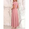 imageBTFBM Formal Dresses for Women Summer Outfits V Neck Ruffle Sleeve A Line Maxi Elegant Cocktail Wedding Guest Dress 2026Pink