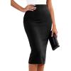 imageBTFBM Womens Pencil Skirt 2026 Spring Below Knee Bodycon Stretch High Waist Midi Skirts for Business Casual Office WorkBlack