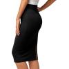 imageBTFBM Womens Pencil Skirt 2026 Spring Below Knee Bodycon Stretch High Waist Midi Skirts for Business Casual Office WorkBlack