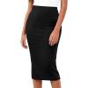 imageBTFBM Womens Pencil Skirt 2026 Spring Below Knee Bodycon Stretch High Waist Midi Skirts for Business Casual Office WorkBlack