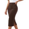 imageBTFBM Womens Pencil Skirt 2026 Spring Below Knee Bodycon Stretch High Waist Midi Skirts for Business Casual Office WorkBrown