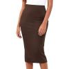 imageBTFBM Womens Pencil Skirt 2026 Spring Below Knee Bodycon Stretch High Waist Midi Skirts for Business Casual Office WorkBrown