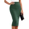 imageBTFBM Womens Pencil Skirt 2026 Spring Below Knee Bodycon Stretch High Waist Midi Skirts for Business Casual Office WorkGreen