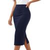 imageBTFBM Womens Pencil Skirt 2026 Spring Below Knee Bodycon Stretch High Waist Midi Skirts for Business Casual Office WorkNavy Blue