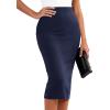 imageBTFBM Womens Pencil Skirt 2026 Spring Below Knee Bodycon Stretch High Waist Midi Skirts for Business Casual Office WorkNavy Blue