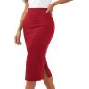 imageBTFBM Womens Pencil Skirt 2026 Spring Below Knee Bodycon Stretch High Waist Midi Skirts for Business Casual Office WorkRed