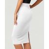 imageBTFBM Womens Pencil Skirt 2026 Spring Below Knee Bodycon Stretch High Waist Midi Skirts for Business Casual Office WorkWhite