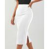 imageBTFBM Womens Pencil Skirt 2026 Spring Below Knee Bodycon Stretch High Waist Midi Skirts for Business Casual Office WorkWhite