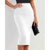 imageBTFBM Womens Pencil Skirt 2026 Spring Below Knee Bodycon Stretch High Waist Midi Skirts for Business Casual Office WorkWhite