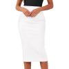 imageBTFBM Womens Pencil Skirt 2026 Spring Below Knee Bodycon Stretch High Waist Midi Skirts for Business Casual Office WorkWhite