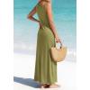 imageBTFBM Satin Dress Sleeveless Scoop Neck Summer Dresses for Women Elegant 2026 Loose Party Sundresses Fashion ClothingArmy Green