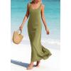 imageBTFBM Satin Dress Sleeveless Scoop Neck Summer Dresses for Women Elegant 2026 Loose Party Sundresses Fashion ClothingArmy Green