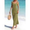 imageBTFBM Satin Dress Sleeveless Scoop Neck Summer Dresses for Women Elegant 2026 Loose Party Sundresses Fashion ClothingArmy Green
