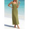 imageBTFBM Satin Dress Sleeveless Scoop Neck Summer Dresses for Women Elegant 2026 Loose Party Sundresses Fashion ClothingArmy Green