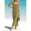imageBTFBM Satin Dress Sleeveless Scoop Neck Summer Dresses for Women Elegant 2026 Loose Party Sundresses Fashion ClothingArmy Green