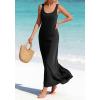 imageBTFBM Satin Dress Sleeveless Scoop Neck Summer Dresses for Women Elegant 2026 Loose Party Sundresses Fashion ClothingBlack