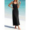 imageBTFBM Satin Dress Sleeveless Scoop Neck Summer Dresses for Women Elegant 2026 Loose Party Sundresses Fashion ClothingBlack