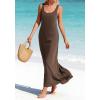 imageBTFBM Satin Dress Sleeveless Scoop Neck Summer Dresses for Women Elegant 2026 Loose Party Sundresses Fashion ClothingBrown