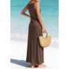 imageBTFBM Satin Dress Sleeveless Scoop Neck Summer Dresses for Women Elegant 2026 Loose Party Sundresses Fashion ClothingBrown