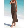 imageBTFBM Satin Dress Sleeveless Scoop Neck Summer Dresses for Women Elegant 2026 Loose Party Sundresses Fashion ClothingBrown