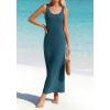 imageBTFBM Satin Dress Sleeveless Scoop Neck Summer Dresses for Women Elegant 2026 Loose Party Sundresses Fashion ClothingDark Blue