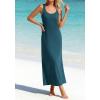 imageBTFBM Satin Dress Sleeveless Scoop Neck Summer Dresses for Women Elegant 2026 Loose Party Sundresses Fashion ClothingDark Blue