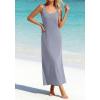 imageBTFBM Satin Dress Sleeveless Scoop Neck Summer Dresses for Women Elegant 2026 Loose Party Sundresses Fashion ClothingGrey Blue