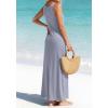 imageBTFBM Satin Dress Sleeveless Scoop Neck Summer Dresses for Women Elegant 2026 Loose Party Sundresses Fashion ClothingGrey Blue