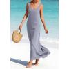 imageBTFBM Satin Dress Sleeveless Scoop Neck Summer Dresses for Women Elegant 2026 Loose Party Sundresses Fashion ClothingGrey Blue
