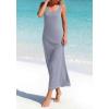 imageBTFBM Satin Dress Sleeveless Scoop Neck Summer Dresses for Women Elegant 2026 Loose Party Sundresses Fashion ClothingGrey Blue