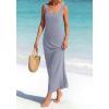 imageBTFBM Satin Dress Sleeveless Scoop Neck Summer Dresses for Women Elegant 2026 Loose Party Sundresses Fashion ClothingGrey Blue