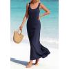 imageBTFBM Satin Dress Sleeveless Scoop Neck Summer Dresses for Women Elegant 2026 Loose Party Sundresses Fashion ClothingNavy Blue