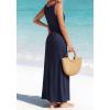 imageBTFBM Satin Dress Sleeveless Scoop Neck Summer Dresses for Women Elegant 2026 Loose Party Sundresses Fashion ClothingNavy Blue