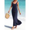 imageBTFBM Satin Dress Sleeveless Scoop Neck Summer Dresses for Women Elegant 2026 Loose Party Sundresses Fashion ClothingNavy Blue