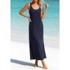 imageBTFBM Satin Dress Sleeveless Scoop Neck Summer Dresses for Women Elegant 2026 Loose Party Sundresses Fashion ClothingNavy Blue