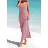 imageBTFBM Satin Dress Sleeveless Scoop Neck Summer Dresses for Women Elegant 2026 Loose Party Sundresses Fashion ClothingPink