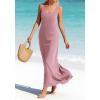 imageBTFBM Satin Dress Sleeveless Scoop Neck Summer Dresses for Women Elegant 2026 Loose Party Sundresses Fashion ClothingPink