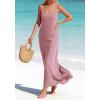 imageBTFBM Satin Dress Sleeveless Scoop Neck Summer Dresses for Women Elegant 2026 Loose Party Sundresses Fashion ClothingPink