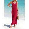 imageBTFBM Satin Dress Sleeveless Scoop Neck Summer Dresses for Women Elegant 2026 Loose Party Sundresses Fashion ClothingRed