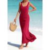 imageBTFBM Satin Dress Sleeveless Scoop Neck Summer Dresses for Women Elegant 2026 Loose Party Sundresses Fashion ClothingRed