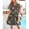 imageBTFBM Summer Dresses for Women 2026 Lightweight Casual Short Sleeve Floral Mini Dress A Line Beach Vacation SundressBlack Pink Flower