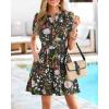imageBTFBM Summer Dresses for Women 2026 Lightweight Casual Short Sleeve Floral Mini Dress A Line Beach Vacation SundressBlack Pink Flower