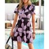 imageBTFBM Summer Dresses for Women 2026 Lightweight Casual Short Sleeve Floral Mini Dress A Line Beach Vacation SundressBlack Purple Flower