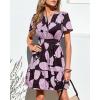 imageBTFBM Summer Dresses for Women 2026 Lightweight Casual Short Sleeve Floral Mini Dress A Line Beach Vacation SundressBlack Purple Flower