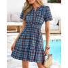 imageBTFBM Summer Dresses for Women 2026 Lightweight Casual Short Sleeve Floral Mini Dress A Line Beach Vacation SundressBlue