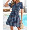 imageBTFBM Summer Dresses for Women 2026 Lightweight Casual Short Sleeve Floral Mini Dress A Line Beach Vacation SundressBlue