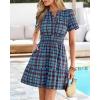 imageBTFBM Summer Dresses for Women 2026 Lightweight Casual Short Sleeve Floral Mini Dress A Line Beach Vacation SundressBlue