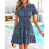 imageBTFBM Summer Dresses for Women 2026 Lightweight Casual Short Sleeve Floral Mini Dress A Line Beach Vacation SundressBlue