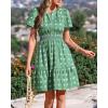 imageBTFBM Summer Dresses for Women 2026 Lightweight Casual Short Sleeve Floral Mini Dress A Line Beach Vacation SundressGreen