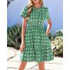 imageBTFBM Summer Dresses for Women 2026 Lightweight Casual Short Sleeve Floral Mini Dress A Line Beach Vacation SundressGreen